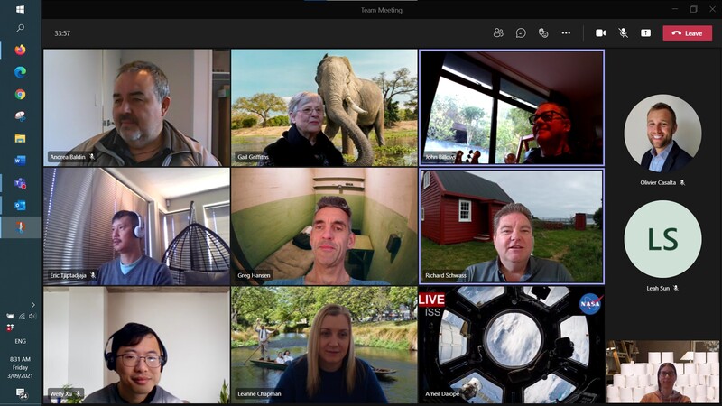 Screenshot of people during a virtual meeting